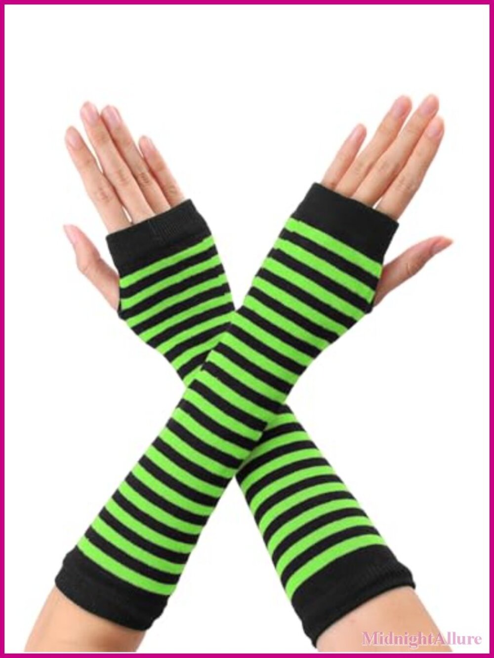 Fingerless Gloves Printed Elbow Length Knitted Acrylic Arm Warmers